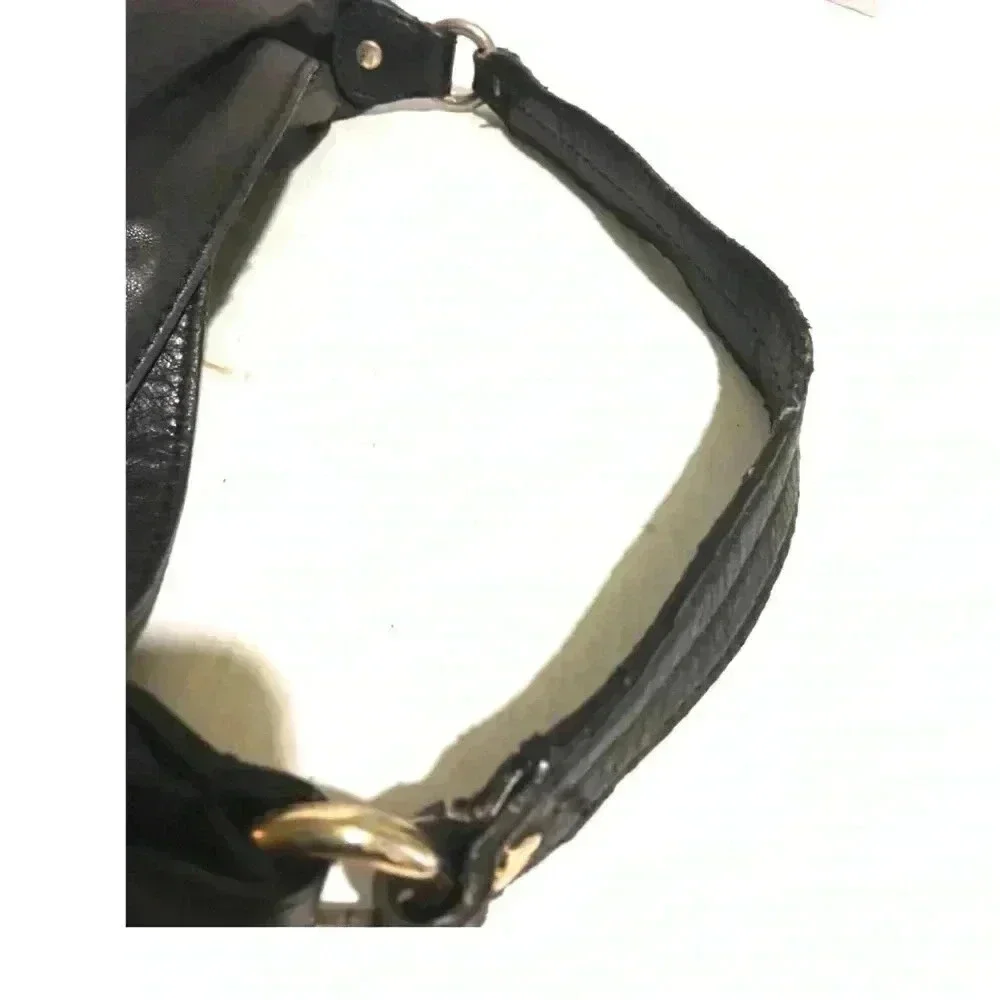 Michael kors black leather hobo handbag